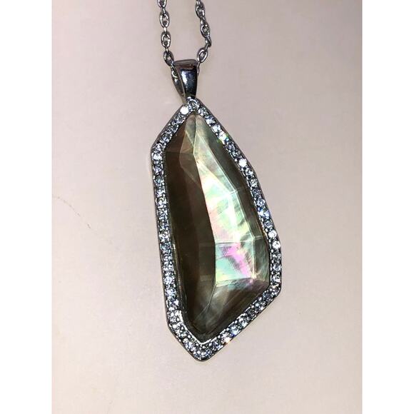 CHLOE + ISABEL multi-layer organic stone pavé pendant necklace - N108 - Picture 5 of 5